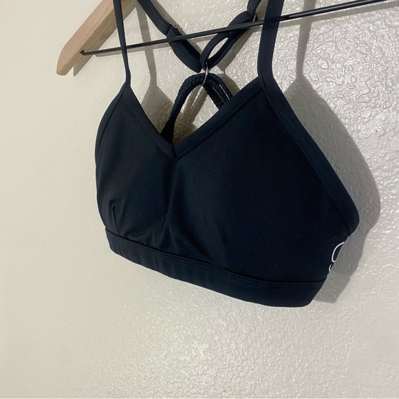 Bombshell Sportswear BRAID BACK Silver Ring Sexy SPORTS BRA in Black Fit Size S - Picture 3 of 9